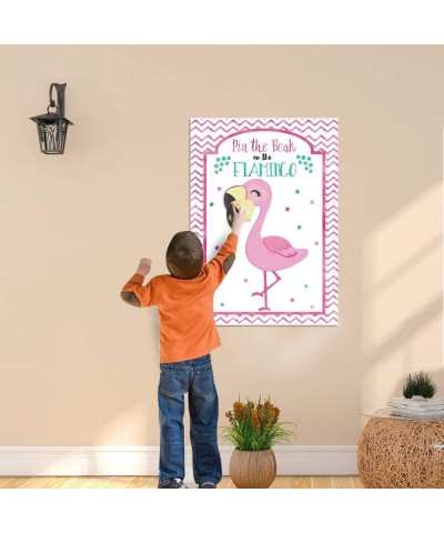 Pin The Beak on The Flamingo Game Poster for Boys Girls Kids Summer Beach Pool Hawaiian Luau Tropical Themed Baby Shower Birt...