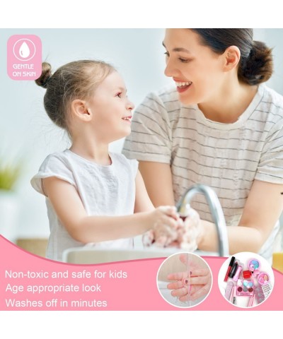 Kids Real Make Up Kit for Girls Washable Non Toxic Make Up Set Makeup for Kids 8-12 with Pink Unicorn Bag Pretend Play Set fo...