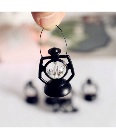 1Pc Miniature Lamps for Dollhouse Doll House Miniature Retro Oil Lantern Dollhouse Accessories Scene Ornaments(Type 2-with Li...