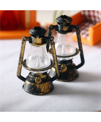 1Pc Miniature Lamps for Dollhouse Doll House Miniature Retro Oil Lantern Dollhouse Accessories Scene Ornaments(Type 2-with Li...