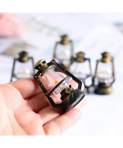 1Pc Miniature Lamps for Dollhouse Doll House Miniature Retro Oil Lantern Dollhouse Accessories Scene Ornaments(Type 2-with Li...