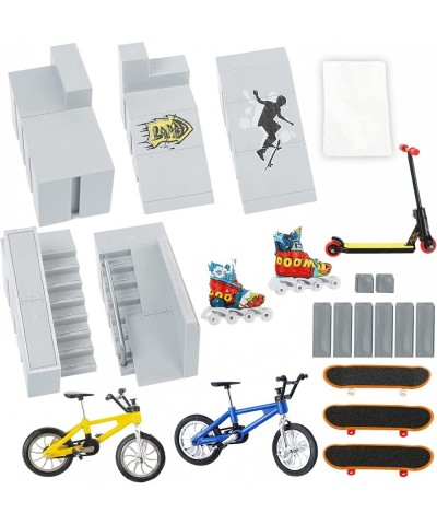 5Pcs Skate Park Kit Ramp Parts for Finger Skateboard Park Kit Part Training Props with Finger Skateboards Finger Bikes Skates...