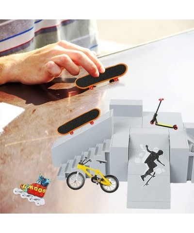 5Pcs Skate Park Kit Ramp Parts for Finger Skateboard Park Kit Part Training Props with Finger Skateboards Finger Bikes Skates...