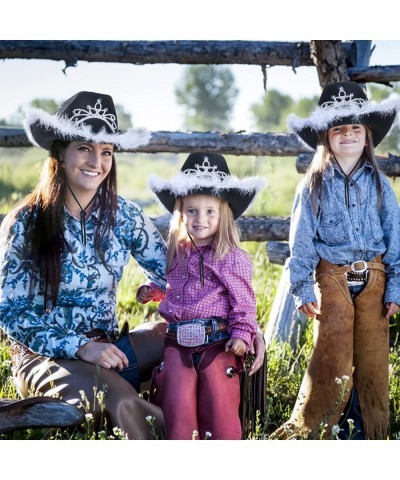 3pcs Cowboy Hat Crown Tiara Felt Cowgirl Hat with Feather Trim Cowboy Dress Up Hat Bandana Sunglasses Western Party Hat $35.5...