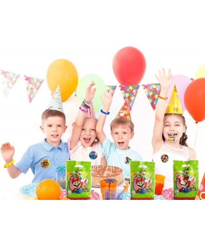 103PCS Mario Party Favors Alohelo Super Mario Birthday Party Supplies Kit Including 10 Bracelets 10 Keychains 10 Button Pins ...