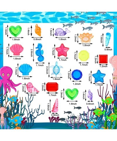 52 Pieces Sinking Dive Gem Pool Toy Set Colorful Big Diving Gems Dive Crystals Summer Underwater Swimming Toy Set with Velvet...