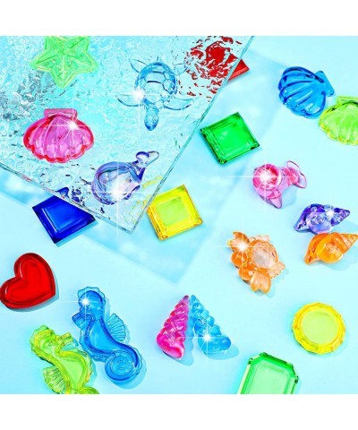 52 Pieces Sinking Dive Gem Pool Toy Set Colorful Big Diving Gems Dive Crystals Summer Underwater Swimming Toy Set with Velvet...