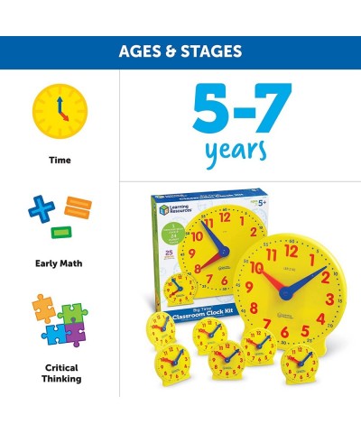 Classroom Clock Kit -25 Pieces Ages 5+ Clock for Kids Learning to Tell Time Clocks for Teaching Time Teacher and Classroom Su...