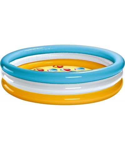 3 Ring Inflatable Pool - Kiddie Pool Floats 51" with Beach Ball Design - Kids Pool Round 3 Ring Pool for Summer Outside Backy...