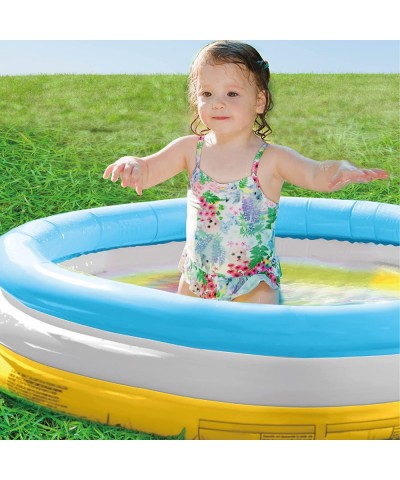 3 Ring Inflatable Pool - Kiddie Pool Floats 51" with Beach Ball Design - Kids Pool Round 3 Ring Pool for Summer Outside Backy...