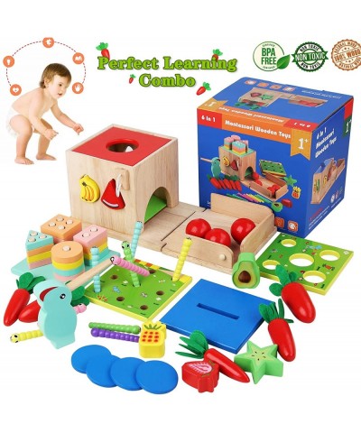 Baby Montessori Toys for Toddler Age 1 2 3 Year Old Boy Girl 6-in-1 Wooden Preschool Learning Education Sensory Fine Motor Sk...