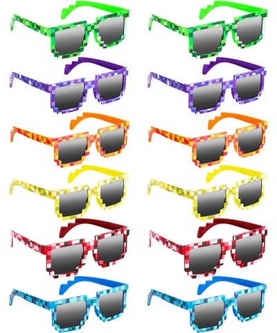 12 Pcs Party Glasses 8-Bit Pixel Sunglasses for Kids Toddler Pixelated Glasses Miner Party Favors Photo Props Glasses Eyewear...