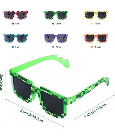 12 Pcs Party Glasses 8-Bit Pixel Sunglasses for Kids Toddler Pixelated Glasses Miner Party Favors Photo Props Glasses Eyewear...