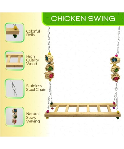 WIDE Chicken Swing - Chicken Coop Accessories 6 pack Chicken Toys – with Xylophone Chicken Swing Vegetable Hanging Chicken Fe...