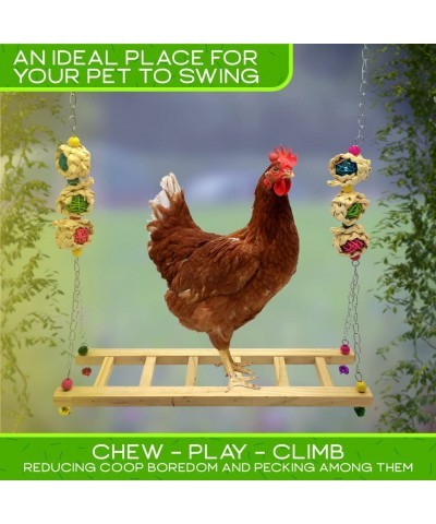 WIDE Chicken Swing - Chicken Coop Accessories 6 pack Chicken Toys – with Xylophone Chicken Swing Vegetable Hanging Chicken Fe...