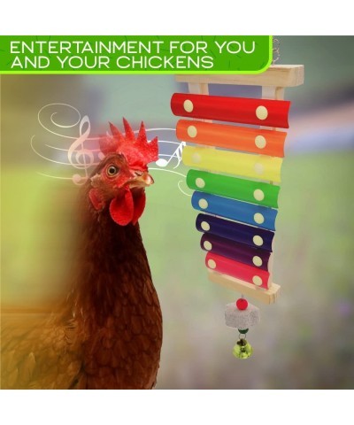 WIDE Chicken Swing - Chicken Coop Accessories 6 pack Chicken Toys – with Xylophone Chicken Swing Vegetable Hanging Chicken Fe...