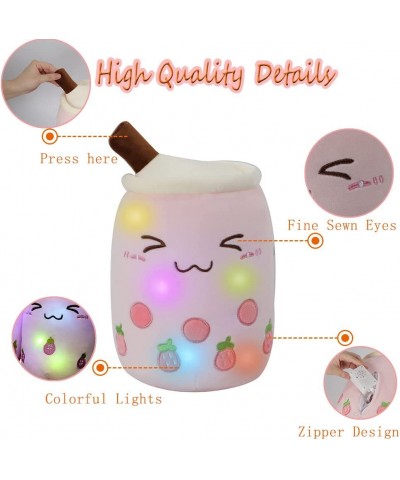 Light up Boba Stuffed Plush Bubble Tea Pillow with LED Colorful Night Lights Glowing Super Soft-Pink 9.4'' $26.94 Kids' Plush...