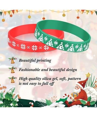 42 Pieces Christmas Silicone Bracelets Christmas Wristbands Colored Christmas Party Bracelets Assorted Unisex Wrist Bands for...