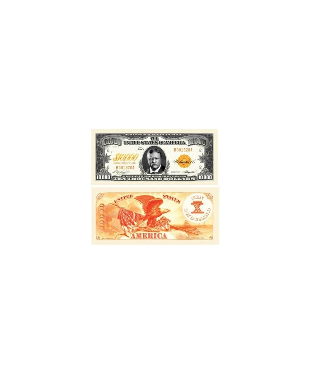 Set of 25 - $10 000.00 Ten Thousand Dollar Gold Certificate Novelty Bill $21.83 Gags & Practical Joke Toys