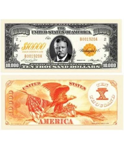 Set of 25 - $10 000.00 Ten Thousand Dollar Gold Certificate Novelty Bill $21.83 Gags & Practical Joke Toys