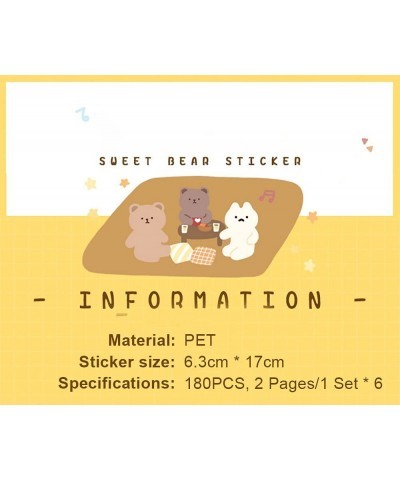 360PCS 6 Set 12 pages Cute Stickers Cartoon Decoration PET DIY Laptop Water Bottles Diary Hand Account Animal Scrapbook Daily...