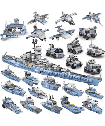 Military Army Building Toys for 3 4 5 6 7 8 9 10 11 12+ Year Old Boys 8IN1 USS Missouri Battleship Stem Building Blocks Milit...