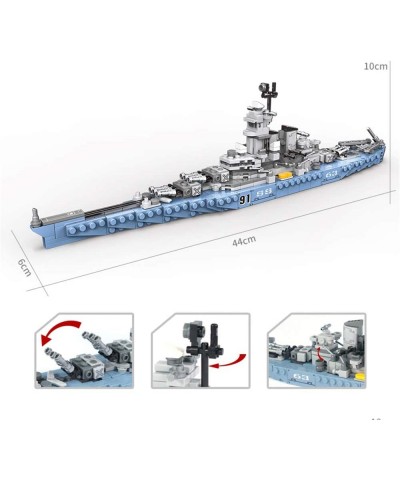 Military Army Building Toys for 3 4 5 6 7 8 9 10 11 12+ Year Old Boys 8IN1 USS Missouri Battleship Stem Building Blocks Milit...