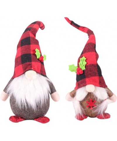 2Pcs Christmas Swedish Santa Gnome Plush Doll Stuffed Scandinavian Tomte Nordic Nisse Sockerbit Elf Dwarf Decoration for Holi...