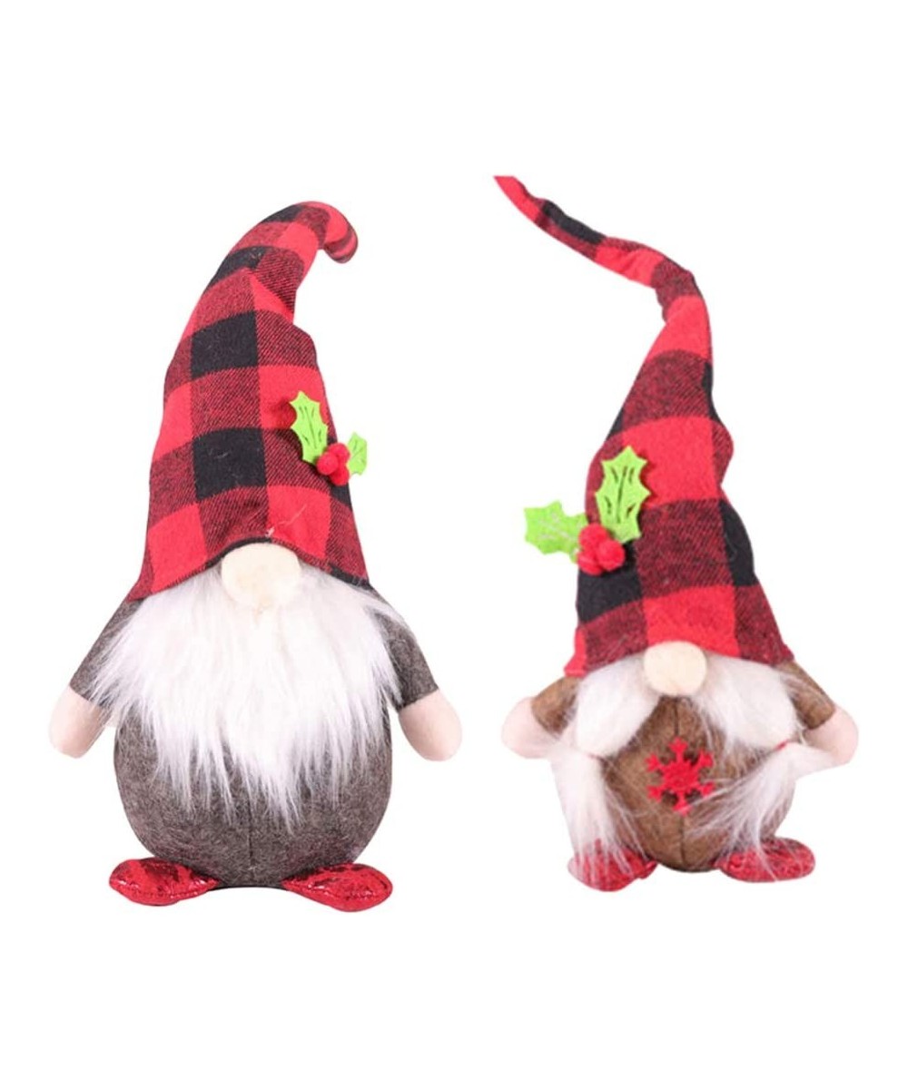 2Pcs Christmas Swedish Santa Gnome Plush Doll Stuffed Scandinavian Tomte Nordic Nisse Sockerbit Elf Dwarf Decoration for Holi...