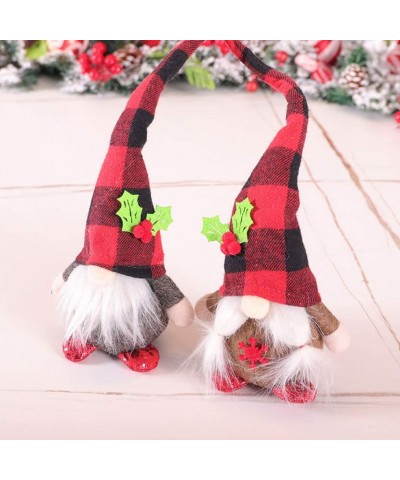 2Pcs Christmas Swedish Santa Gnome Plush Doll Stuffed Scandinavian Tomte Nordic Nisse Sockerbit Elf Dwarf Decoration for Holi...