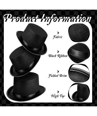 12 Pcs Black Felt Top Hats Satin Magician Hat Unisex Formal Costume Top Hat Black Novelty Circus Hat for Men Women Dress Up F...