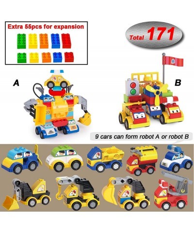 Toy Cars Building Blocks Set 171-pieces Vehicle Building Brick Classic Big Building Bricks Compatible with All Major Brands S...