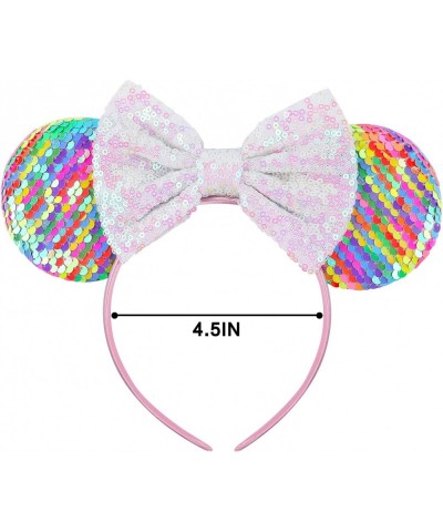 2 Pcs Minnie Ears Rainbow Sequins Headbands Minnie Mouse Ears Mickey Mouse Ears for Women Girls Kids Adult Mommy $25.39 Kids'...