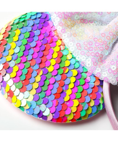 2 Pcs Minnie Ears Rainbow Sequins Headbands Minnie Mouse Ears Mickey Mouse Ears for Women Girls Kids Adult Mommy $25.39 Kids'...