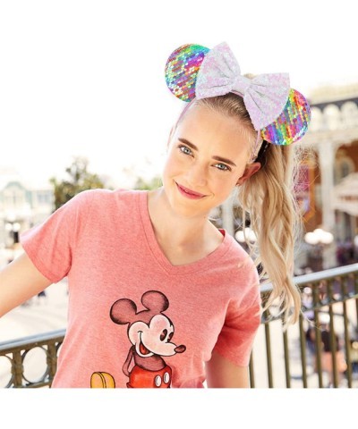 2 Pcs Minnie Ears Rainbow Sequins Headbands Minnie Mouse Ears Mickey Mouse Ears for Women Girls Kids Adult Mommy $25.39 Kids'...