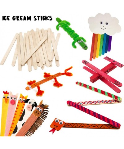 Pipe Cleaners Crafts Supplies Set 500 PCS Pipe Cleaners Googly Eyes Pom-Poms Wooden Sticks Construction Paper Glitter Paper T...