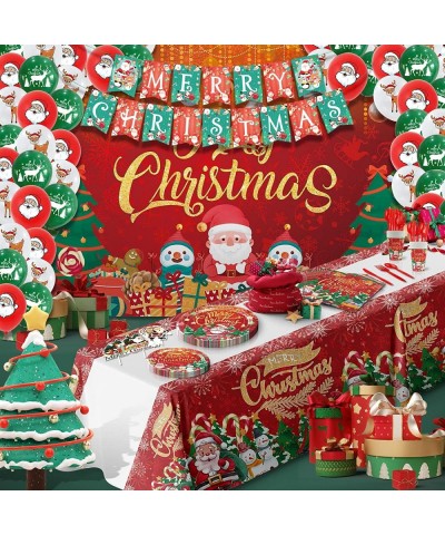 christmas party supplies Serves 24 - christmas paper plates and napkins heavy duty Complete Pack Includes Xmas Paper Plates a...