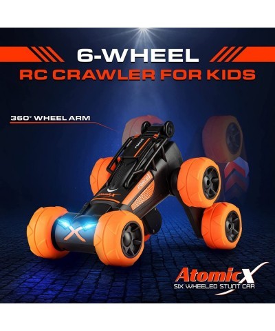 Atomic X Remote Control Car for Kids - 6 Wheeled RC Stunt Car Toy LED Double Sided 360 Flips Rotating RC Crawler Wheels 2.4 G...