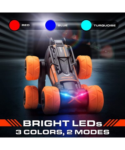 Atomic X Remote Control Car for Kids - 6 Wheeled RC Stunt Car Toy LED Double Sided 360 Flips Rotating RC Crawler Wheels 2.4 G...