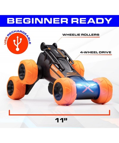 Atomic X Remote Control Car for Kids - 6 Wheeled RC Stunt Car Toy LED Double Sided 360 Flips Rotating RC Crawler Wheels 2.4 G...