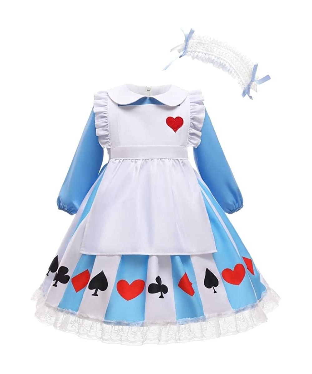 Fancy Wonderland Costume Dress Up Set for Toddler & Little Girls Halloween Party Outfit with Apron & Headband $34.53 Kids' Co...