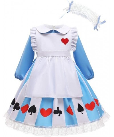 Fancy Wonderland Costume Dress Up Set for Toddler & Little Girls Halloween Party Outfit with Apron & Headband $34.53 Kids' Co...