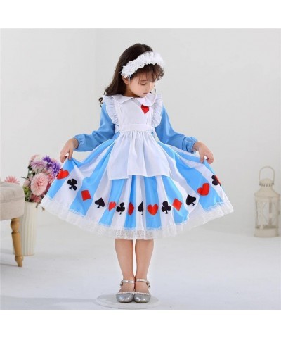 Fancy Wonderland Costume Dress Up Set for Toddler & Little Girls Halloween Party Outfit with Apron & Headband $34.53 Kids' Co...