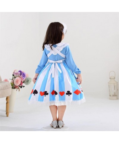 Fancy Wonderland Costume Dress Up Set for Toddler & Little Girls Halloween Party Outfit with Apron & Headband $34.53 Kids' Co...