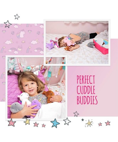 Pixie Crush Unicorn Toys Stuffed Animal Gift Plush Set with Rainbow Case – 5 Piece Stuffed Animals with 2 Unicorns Kitty Pupp...