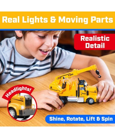 Mini Construction RC Trucks for Kids - 2 Pack Remote Control Construction Trucks Set with Mini Toy Crane RC Truck and Mini Du...