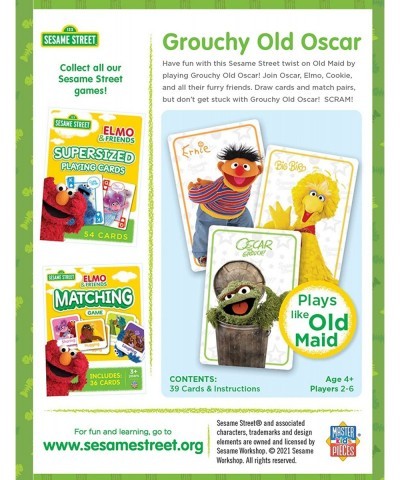 Kids Games - Sesame Street Grouchy Old Oscar - Card Game for Kids and Family - Laugh and Learn $17.99 Card Games