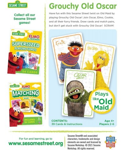 Kids Games - Sesame Street Grouchy Old Oscar - Card Game for Kids and Family - Laugh and Learn $17.99 Card Games