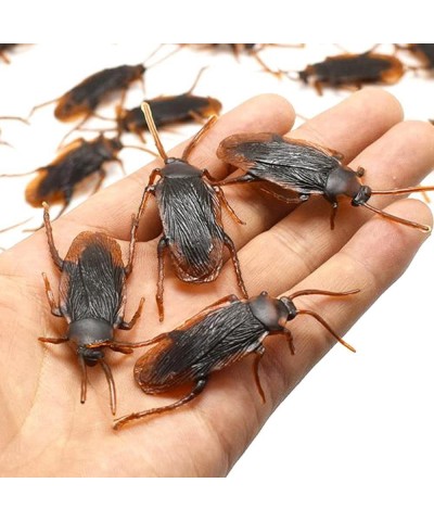 Prank Fake Roaches Model Simulation Fake Rubber Cockroach Roach Bug Roaches Toy Prank Funny Trick Joke Toys Plastic Bugs (10P...