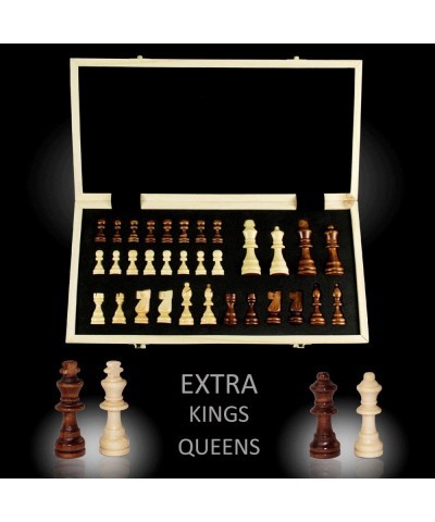 Upgraded Magnetic Chess Set 15" Tournament Staunton Wooden Chess Board Game Set with Crafted Chesspiece & Storage Slots for K...